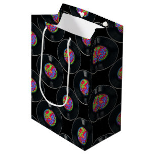 Sac Cadeau Moyen Rétro vinyle de roche et de petit pain