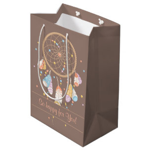 Sac Cadeau Moyen Rêve tribal Boho Attendant un bébé Brun