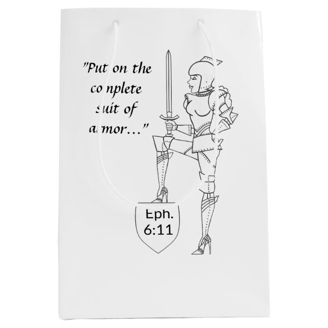 Sac Cadeau Moyen "Revêtez la Armure Complète"  (Devant)