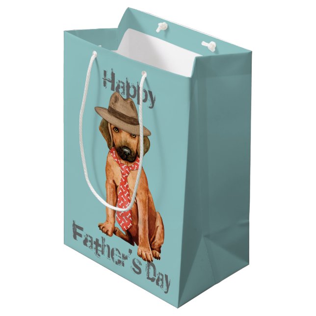 Sac Cadeau Moyen Rhodesian Ridgeback Papa (Devant Angle)