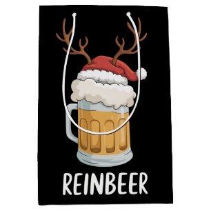 Sac Cadeau Moyen Rigolo Reinbeer couples de Noël correspondant aux
