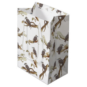 Sac Cadeau Moyen Rire Kookaburra Eucalyptus d'oiseaux australiens