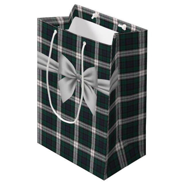 Sac Cadeau Moyen Robe Black Watch Tartan écossais moderne (Devant Angle)