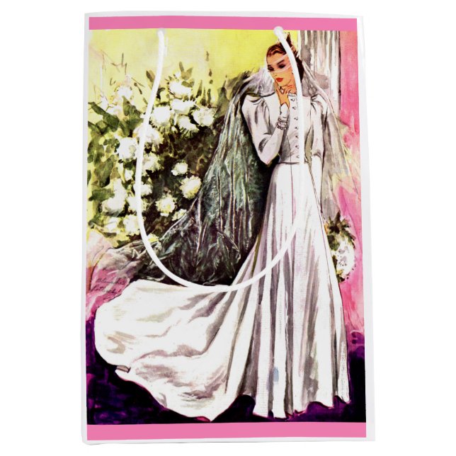 Sac Cadeau Moyen Robe de mariée de 1938 imprimée (Devant)
