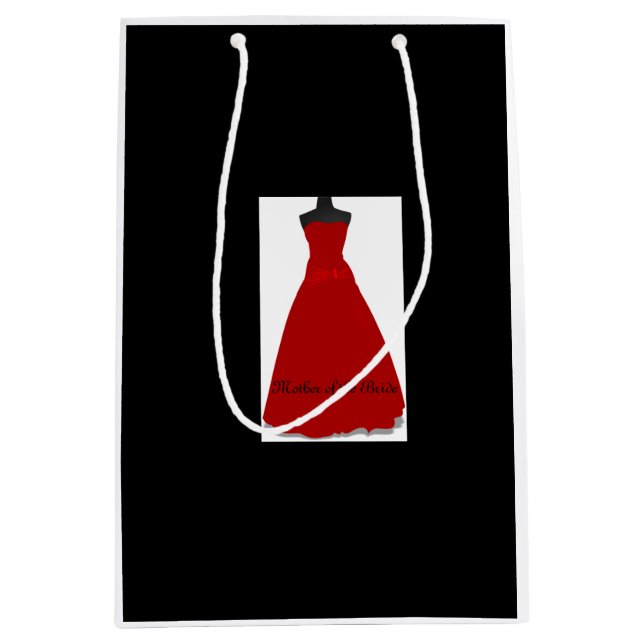 Sac Cadeau Moyen Robe de mariée élégante Mère de la mariée Noire  (Devant)