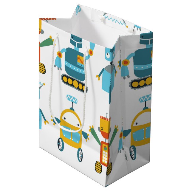 Sac Cadeau Moyen Robot coloré d'enfants (Devant Angle)
