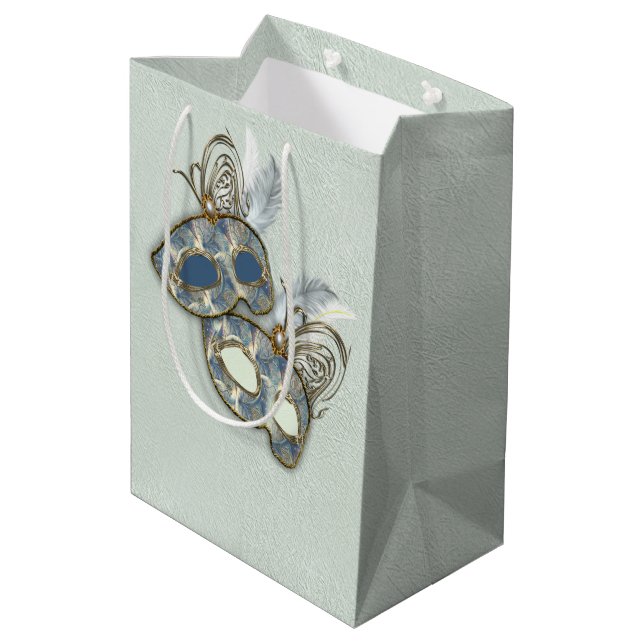 Sac Cadeau Moyen Rococo Rich Motif design avec Masques (Dos Angle)