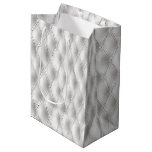 Sac Cadeau Moyen Romantique Blanc Faux Cuir