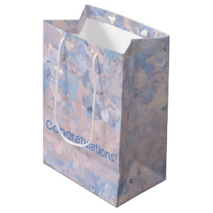 Sac Cadeau Moyen Rose clair et bleu