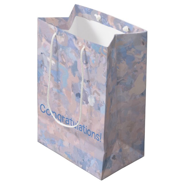 Sac Cadeau Moyen Rose clair et bleu (Devant Angle)