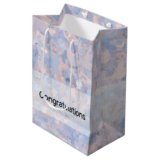 Sac Cadeau Moyen Rose clair et bleu (Devant Angle)