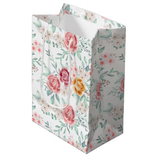 Sac Cadeau Moyen Rose Dorée