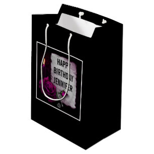 Sac Cadeau Moyen Rose gothique, bougie, parchemin et emplacement