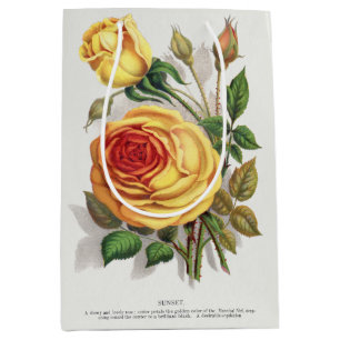 Sac Cadeau Moyen Rose Jaune et Orange de Crépuscule Botanique Vinta