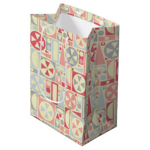 Sac Cadeau Moyen Rose moderne de la rétro moitié du siècle