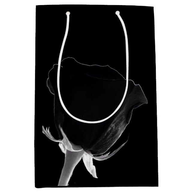 Sac Cadeau Moyen Rose Noire (Devant)