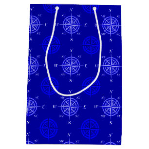 Sac Cadeau Moyen Rose Ocean Blue Compass