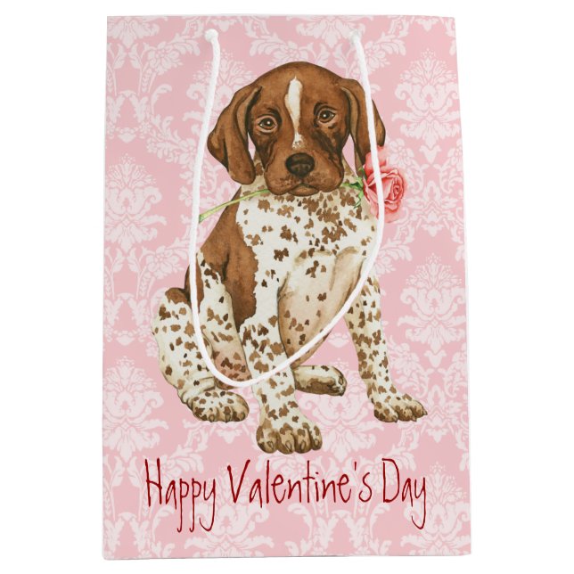 Sac Cadeau Moyen Rose Valentine GSP (Devant)