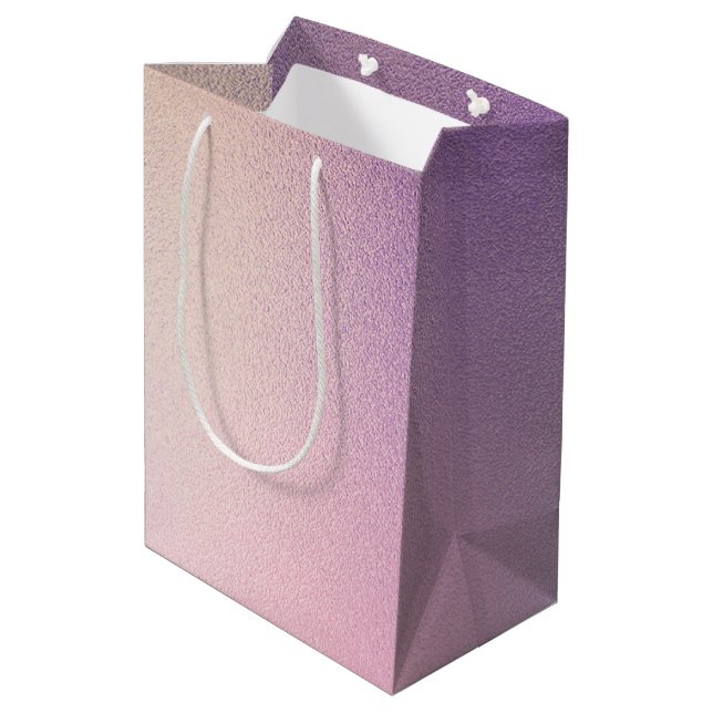 Sac Cadeau Moyen Rose Violet Féminin (Dos Angle)