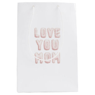 Sac Cadeau Moyen Rose Vous aimez Maman Fête des Mères