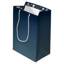 Rose Web on Gradient Blue Gift Bag