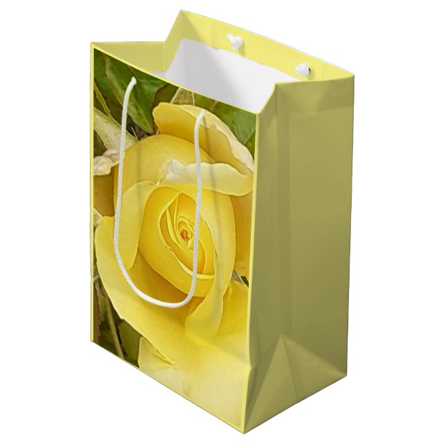 Sac Cadeau Moyen Rosebud jaune (Devant Angle)