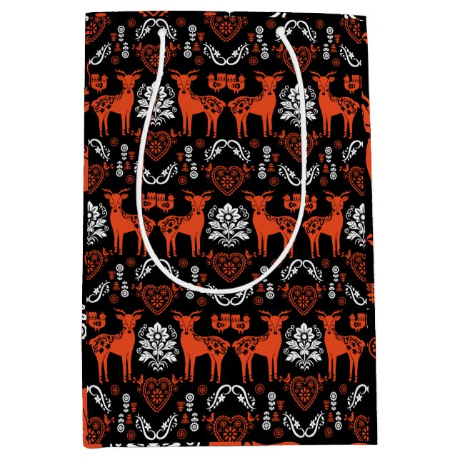 Sac Cadeau Moyen Rosemaling Norwegian Folk Art (Devant)