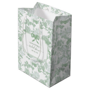 Sac Cadeau Moyen Roses Florales Vertes Chinoiserie Lancement de Mar