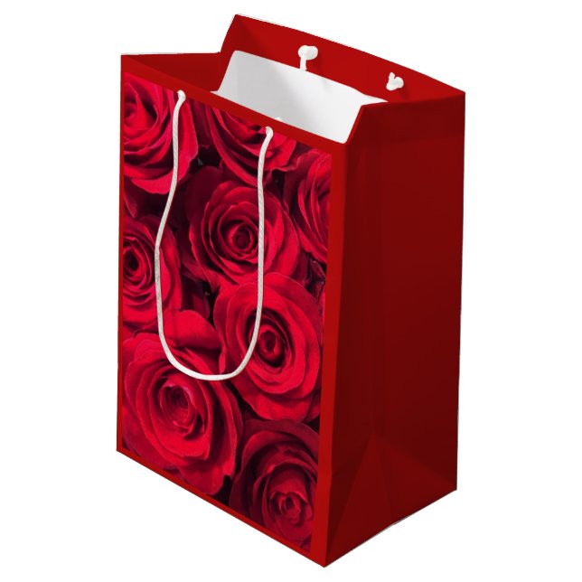 Sac Cadeau Moyen Roses rouge-foncé (Dos Angle)