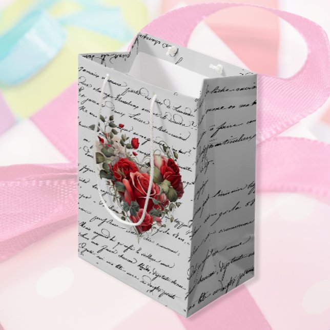 SAC CADEAU MOYEN ROSES VINTAGES 2 (Créateur téléchargé)