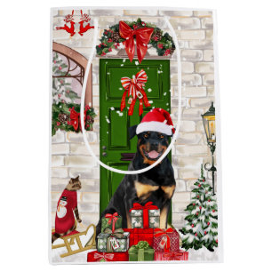 Sac Cadeau Moyen Rotweiler Chien Noël