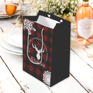 Sac Cadeau Moyen Rouge et noir plaid de Noël Buffalo