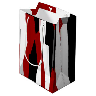 Sac Cadeau Moyen Rouge noir et blanc abstrait