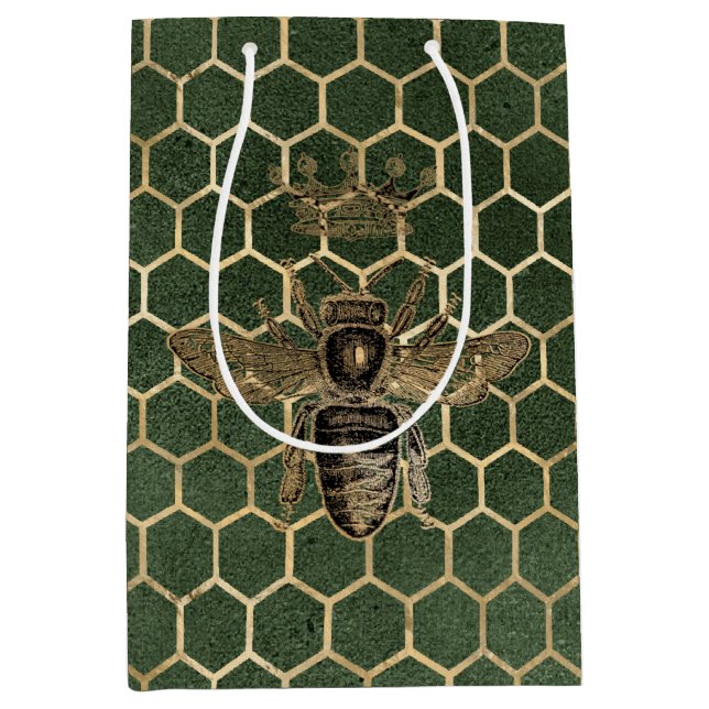 Sac Cadeau Moyen Rouge Rose Bee Series Design 1 (Devant)