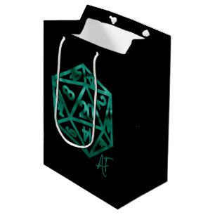 Sac Cadeau Moyen RPG Crit AF Émeraude Fantasy Tabletop Gamer Dice