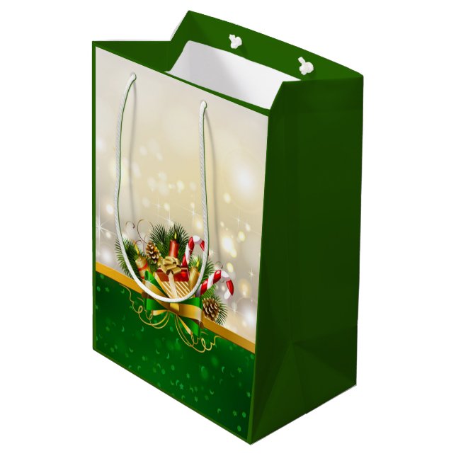 Sac Cadeau Moyen Ruban de Noël (Dos Angle)