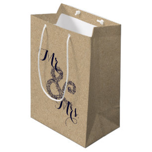 Sac Cadeau Moyen Rustic Bride Mariage d'automne M. et Mme Parti Fav