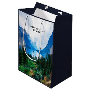Sac Cadeau Moyen Rustic Country Mountains Nature Pittoresque
