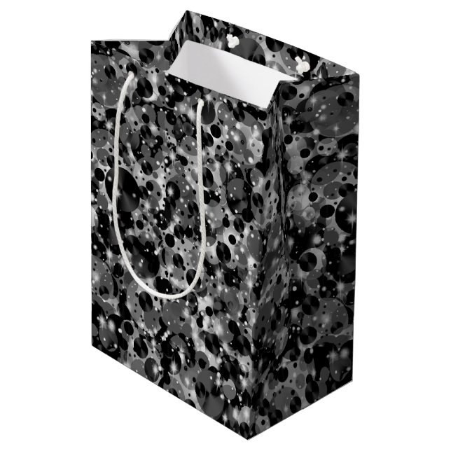 Sac Cadeau Moyen Sac-CADEAU 19-Noir Points de fête M (Dos Angle)