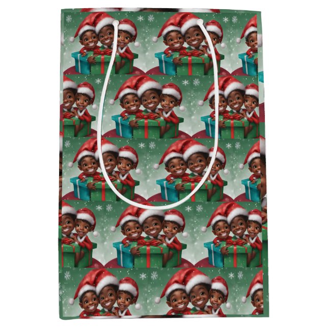 Sac Cadeau Moyen Sac-cadeau Afro-Américain Elf Medium (Devant)
