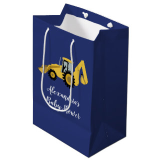 Sac Cadeau Moyen Sac-cadeau Baby shower Backhoe Construction