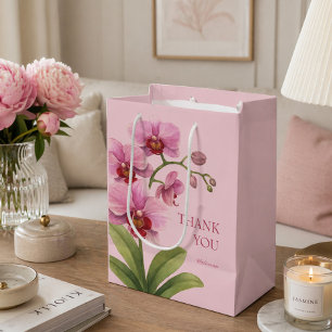Sac Cadeau Moyen Sac-cadeau de remerciement pour entreprise Orchidé