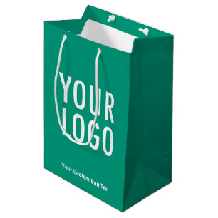 Sac Cadeau Moyen Sac-cadeau émeraude vert de 25 cm avec logo person