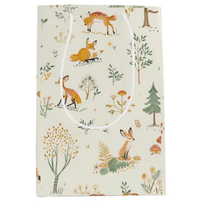 Sac Cadeau Moyen "Sac cadeau Foxy Woodland" (Devant)