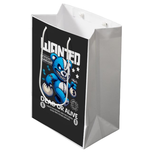 Sac Cadeau Moyen Sac-cadeau graphique Ourse Bandit recherché - Gran (Devant Angle)
