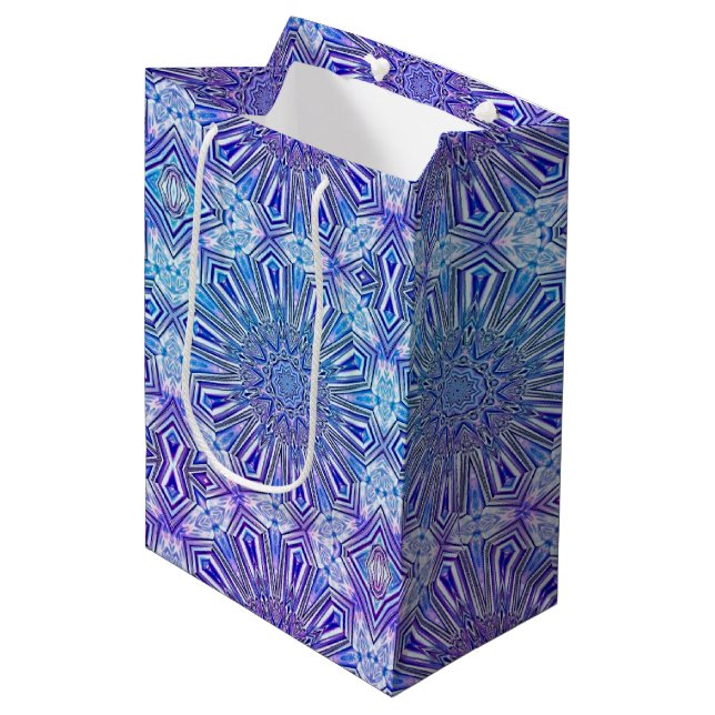Sac Cadeau Moyen Sac-cadeau Motif Kaleidoscope Star Ice (Devant Angle)