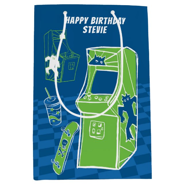 Sac Cadeau Moyen Sac-cadeau moyen de l'Arcade temps libre (Devant)