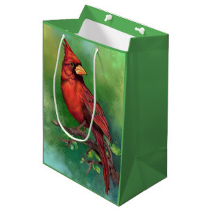 Sac Cadeau Moyen Sac-cadeau ornithologique du Cardinal rouge du Nor