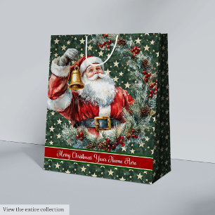 Sac Cadeau Moyen Sac-cadeau personnalisé Père Noël Nom du monogramm