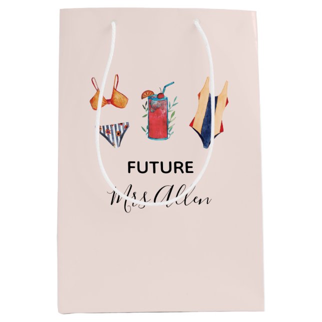 Sac Cadeau Moyen Sac-cadeau pour Fête de l'mariée de natation Tropi (Devant)